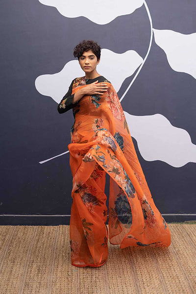 CORFU ORANGE SAREE Fashion Yam
