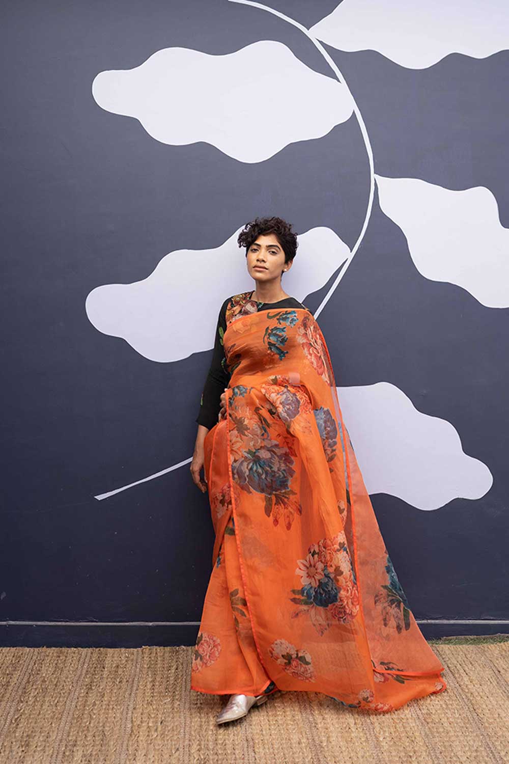 CORFU ORANGE SAREE Fashion Yam
