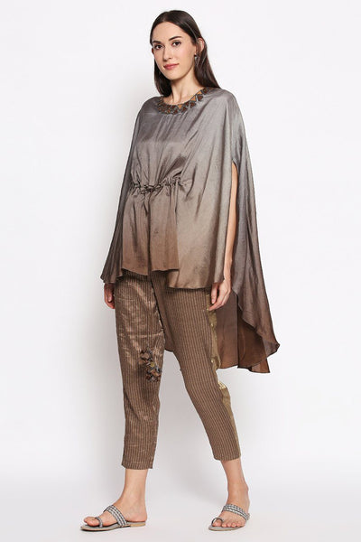 Criss cross ombre cape shirt Fashion Sartorial by Swati 