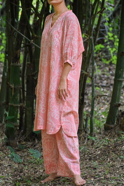 CUFFED KAFTAN LOUNGE SET (PEACH) Fashion Ensō by Myoho 