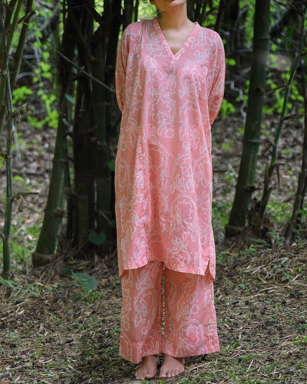 CUFFED KAFTAN LOUNGE SET (PEACH) Fashion Ensō by Myoho 