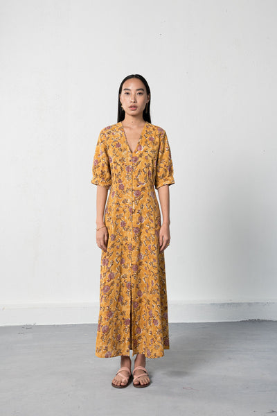 Dahlia Bloom kala cotton maxi dress Fashion SUI 