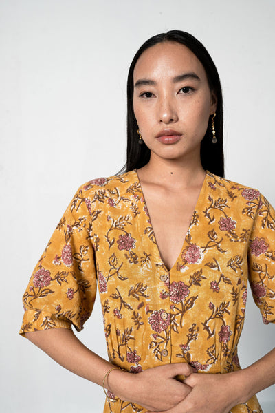 Dahlia Bloom kala cotton maxi dress Fashion SUI 