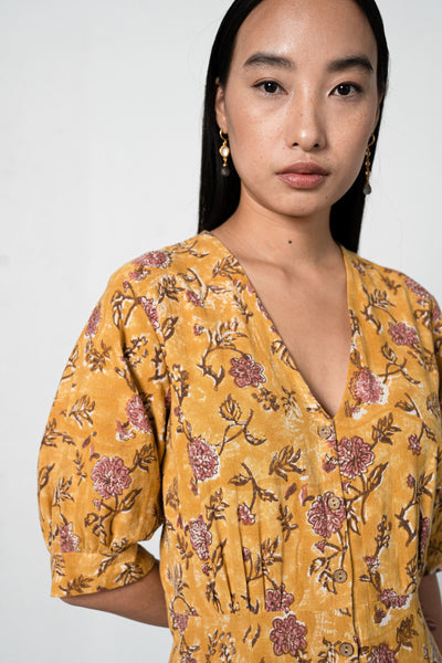 Dahlia Bloom kala cotton maxi dress Fashion SUI 