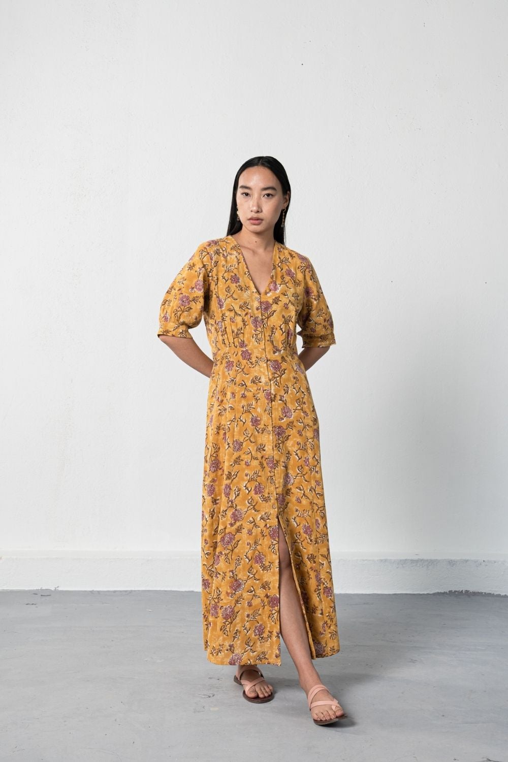 Dahlia Bloom kala cotton maxi dress Fashion SUI 