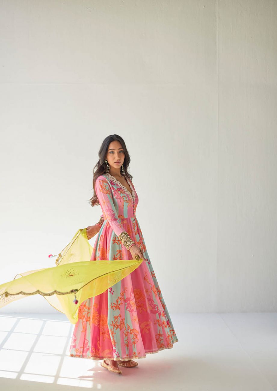 HOT PINK ORCHID ANARKALI SET