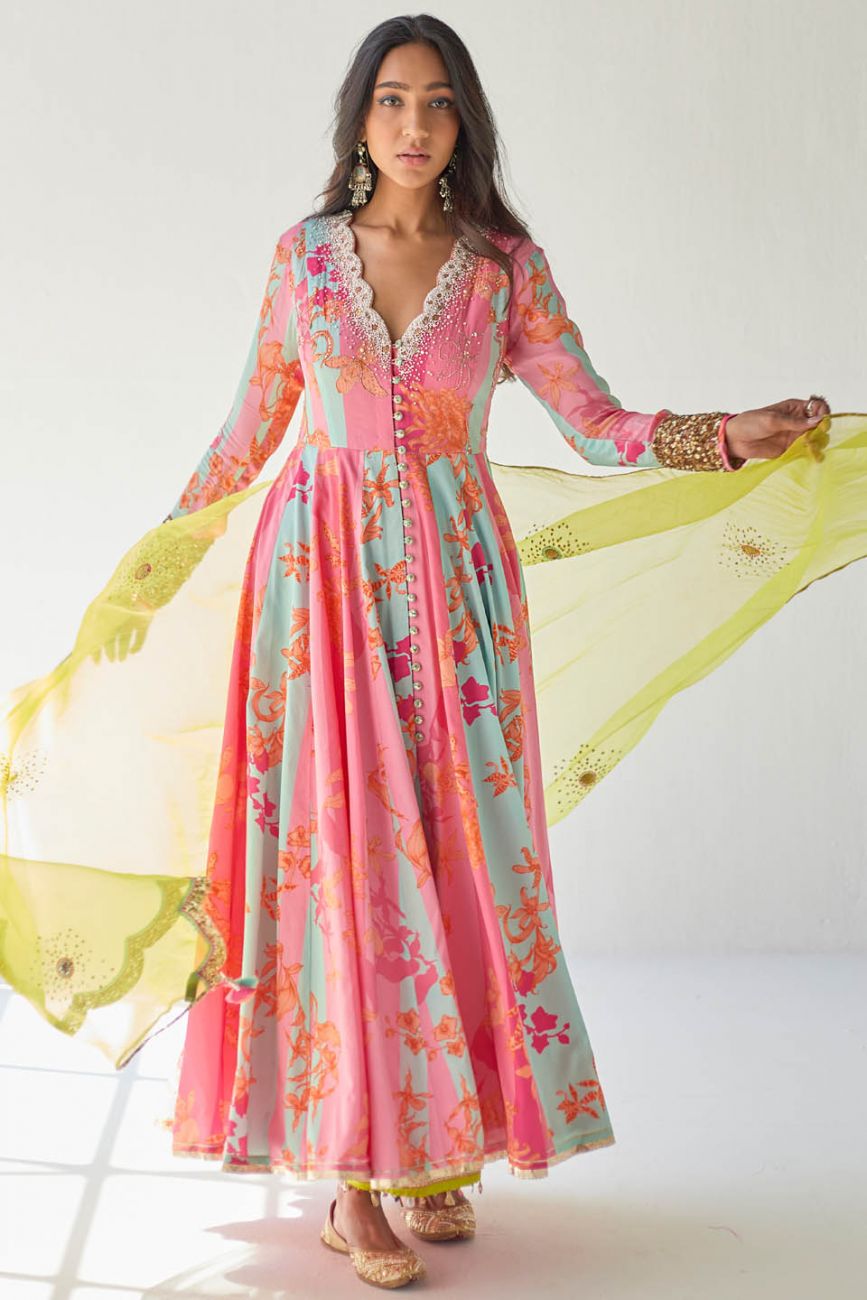 HOT PINK ORCHID ANARKALI SET