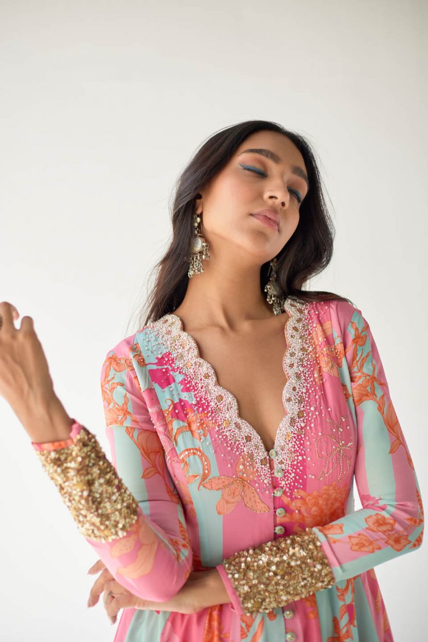 HOT PINK ORCHID ANARKALI SET