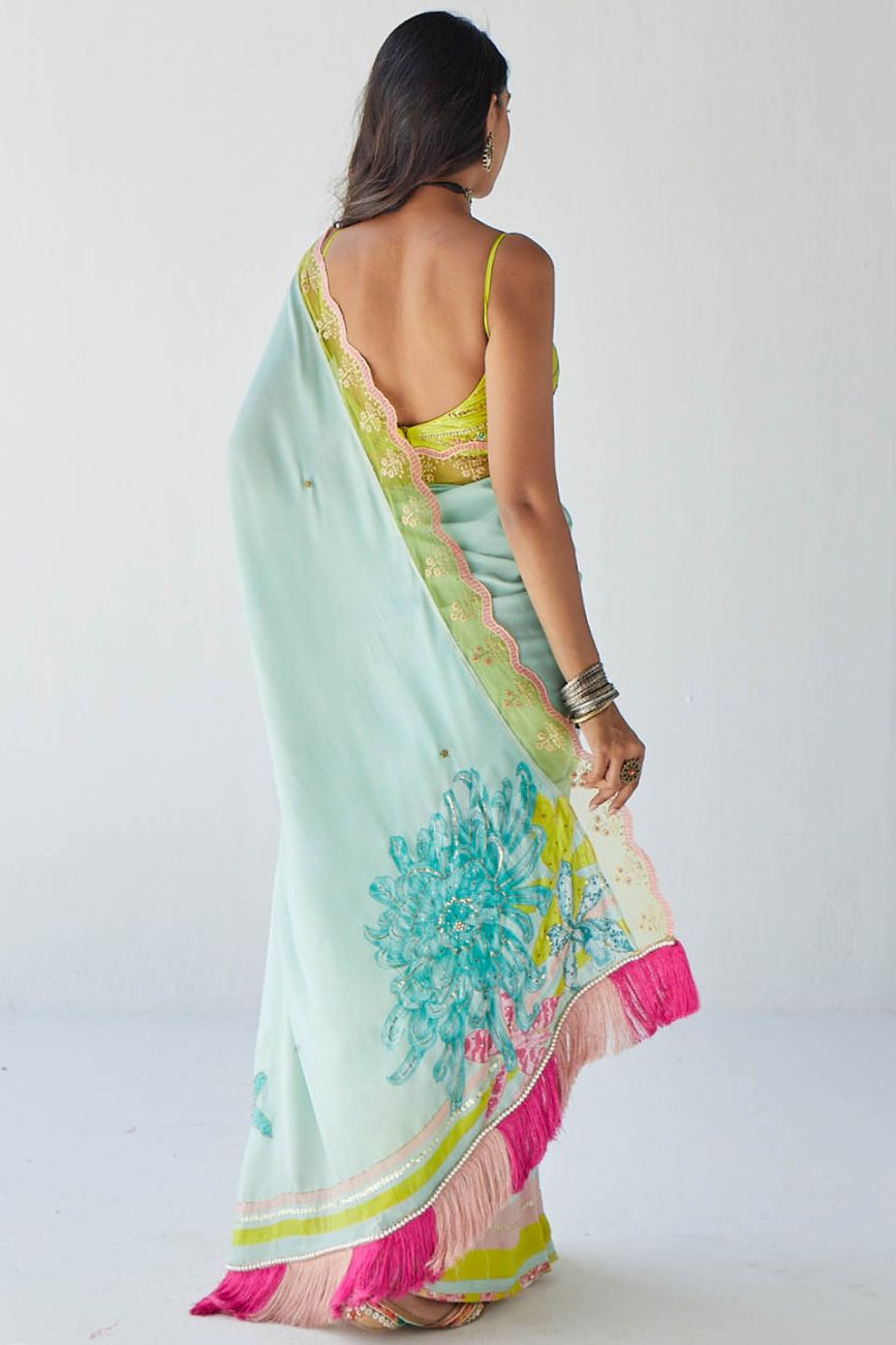 POWDER BLUE ORCHID SARI