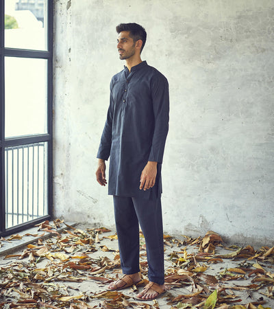 Dark night kurta set Men Khara Kapas Men