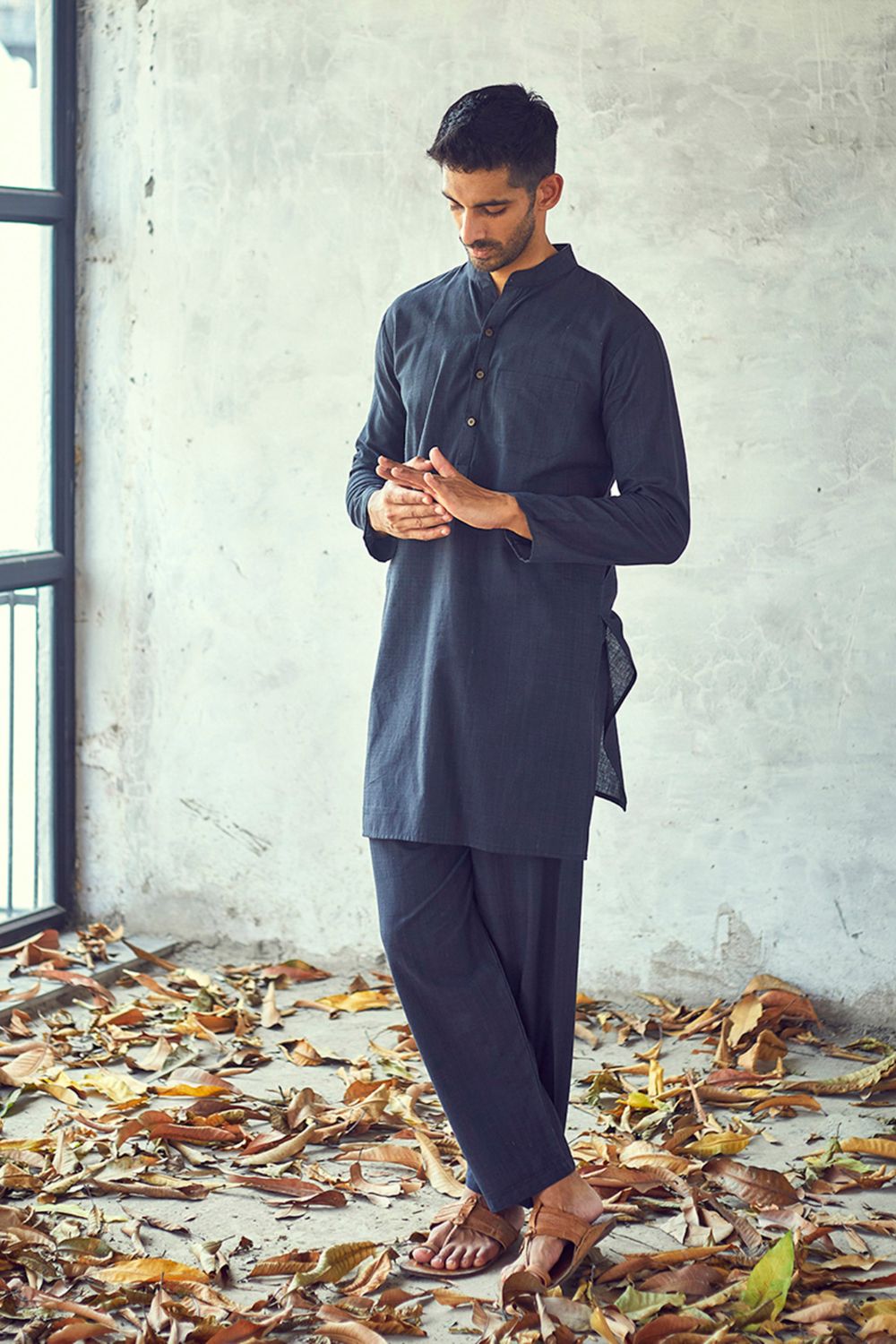 Dark night kurta set Men Khara Kapas Men