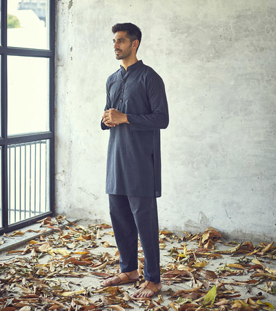 Dark night kurta set Men Khara Kapas Men