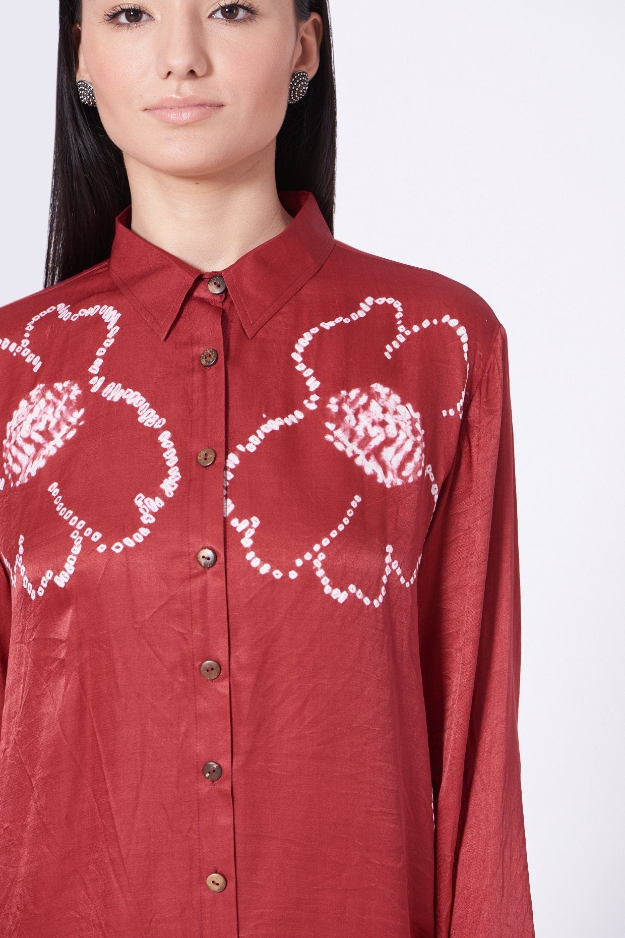 DARK PINK SILK BANDHANI SHIRT Fashion The Pot Plant