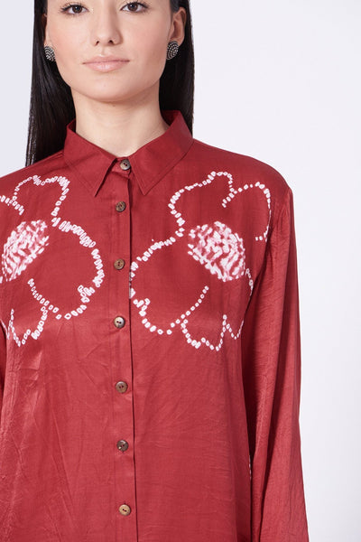 DARK PINK SILK BANDHANI SHIRT Fashion The Pot Plant