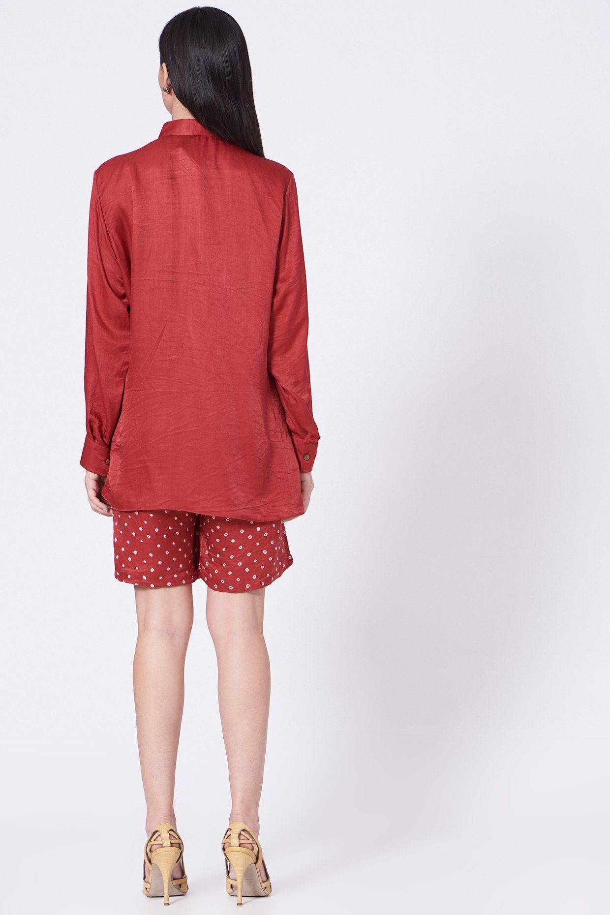 DARK PINK SILK BANDHANI SHIRT Fashion The Pot Plant