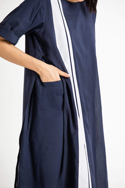 Double Layer Dress Navy Fashion THREE