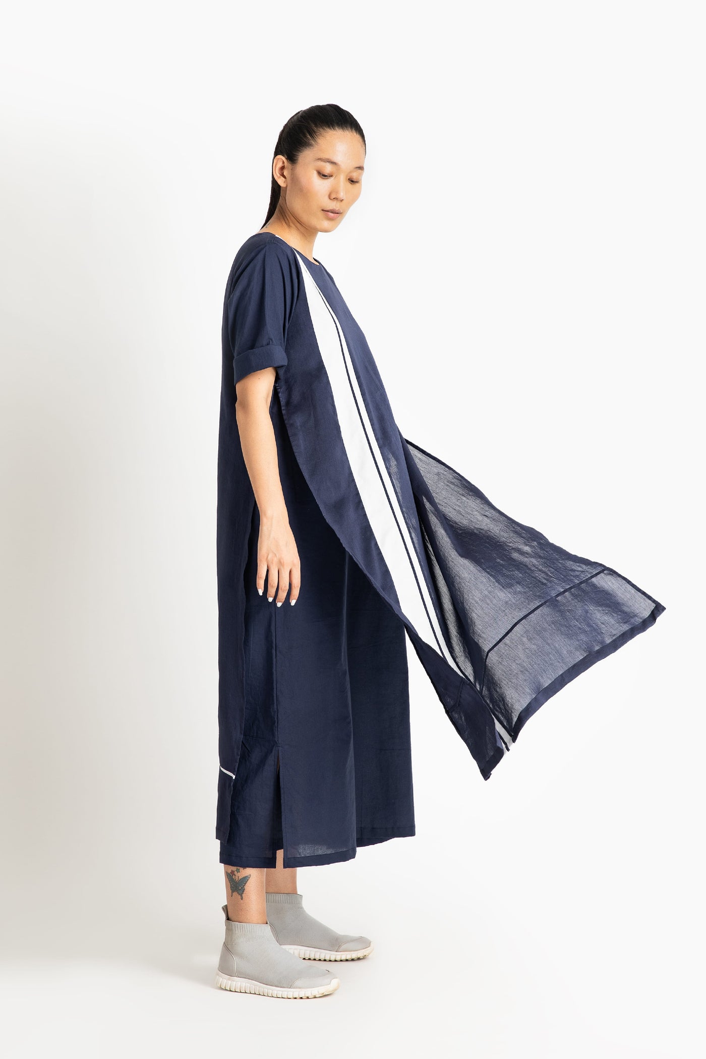 Double Layer Dress Navy Fashion THREE