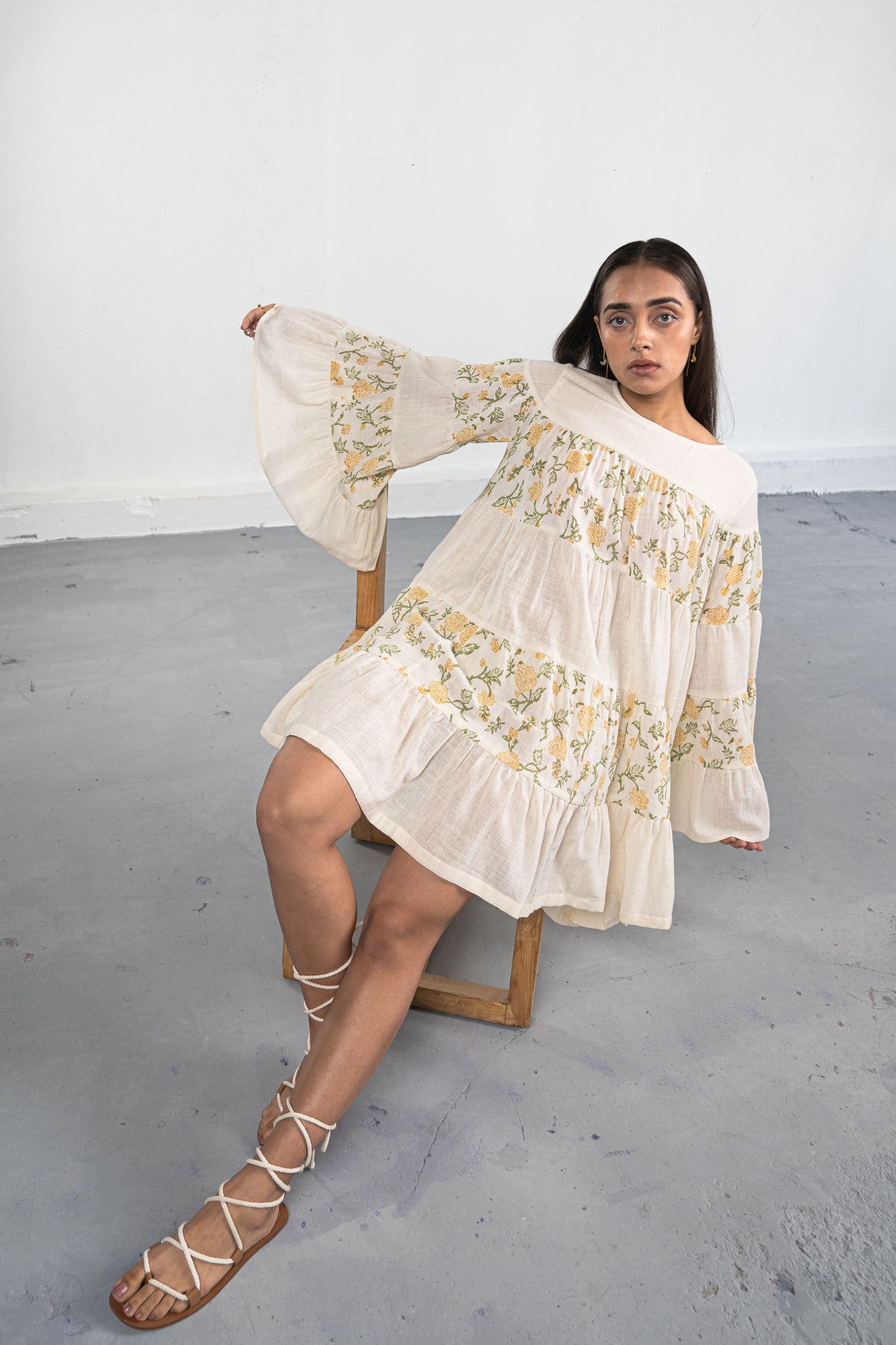 Dreaming of Dahlias handwoven organic cotton dress Fashion SUI 