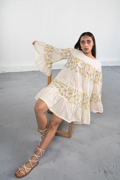 Dreaming of Dahlias handwoven organic cotton dress Fashion SUI 