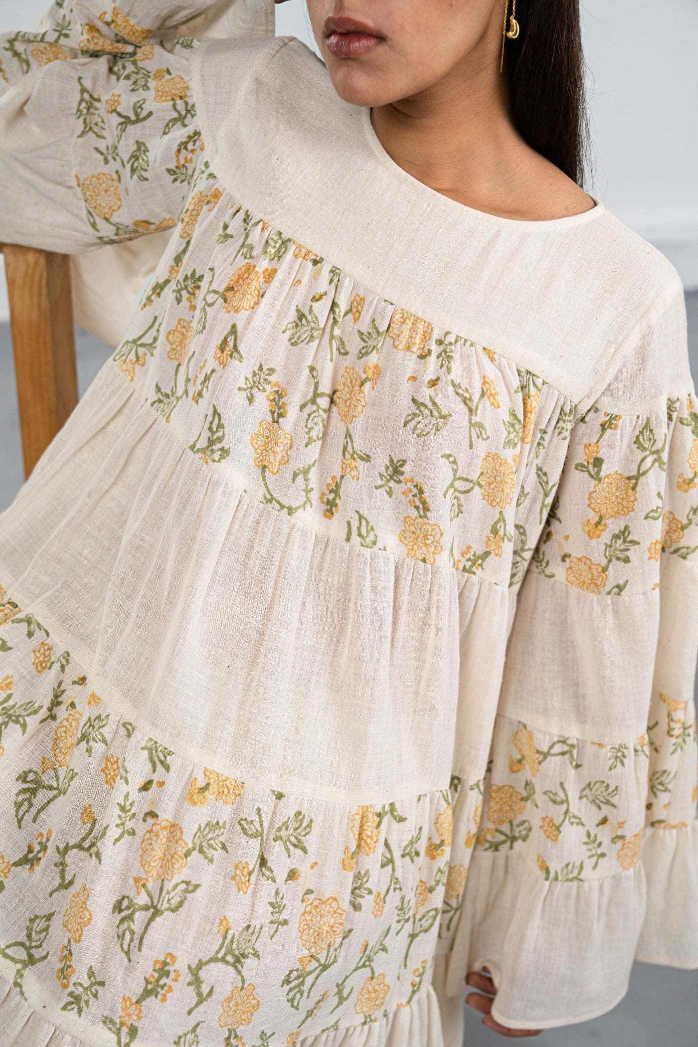 Dreaming of Dahlias handwoven organic cotton dress Fashion SUI 
