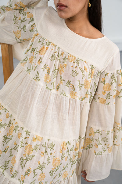 Dreaming of Dahlias handwoven organic cotton dress Fashion SUI 