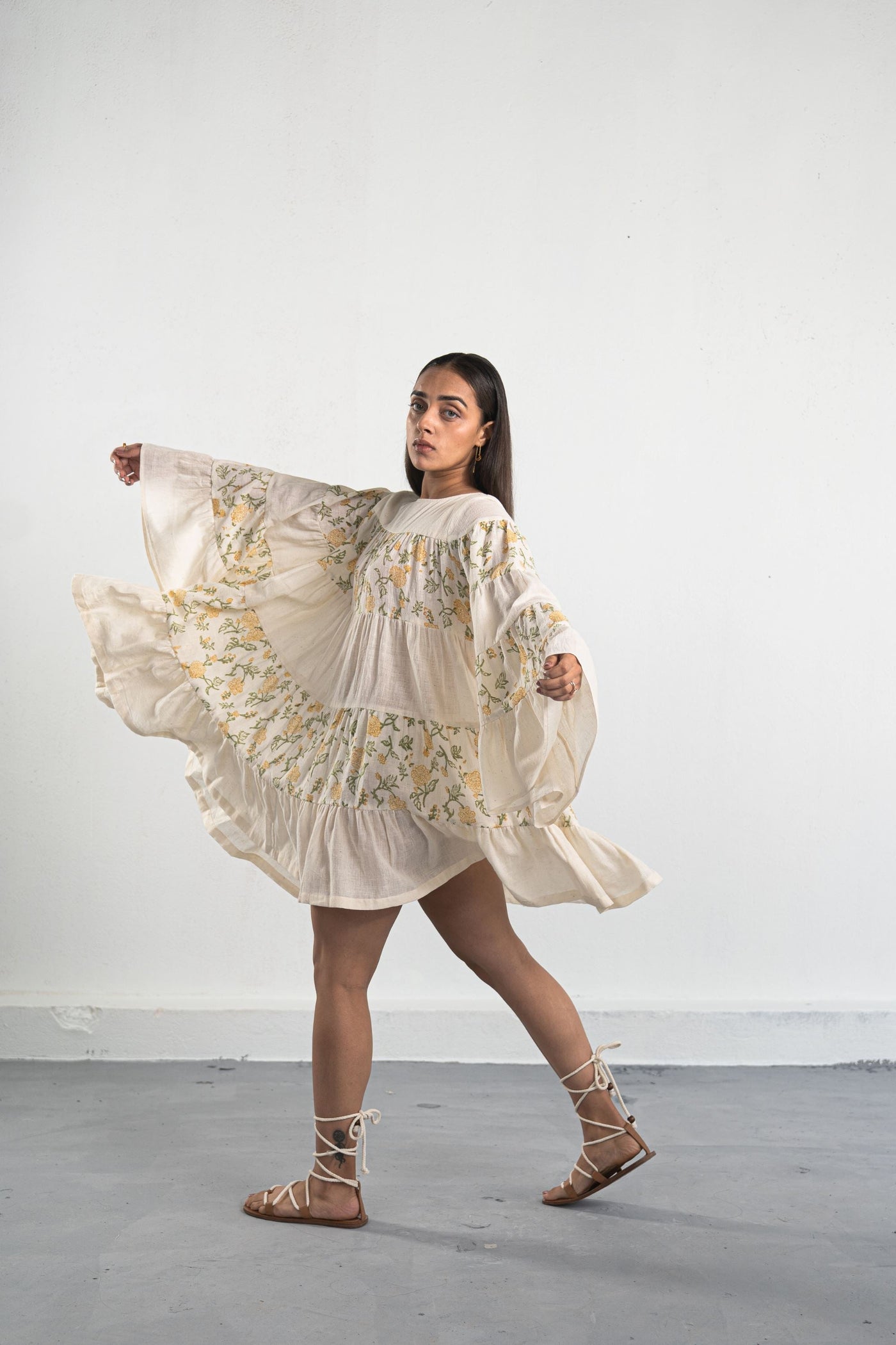 Dreaming of Dahlias handwoven organic cotton dress Fashion SUI 