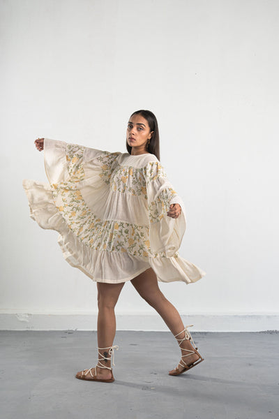 Dreaming of Dahlias handwoven organic cotton dress Fashion SUI 