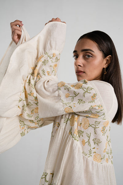 Dreaming of Dahlias handwoven organic cotton dress Fashion SUI 