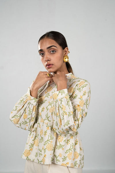 Dreaming of Dahlias hemp top Fashion SUI 