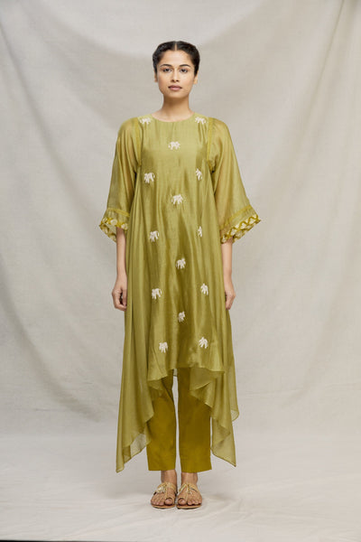 ELEPHANT HAND EMBROIDERED SIDE ASSY KURTA Fashion MYOHO 
