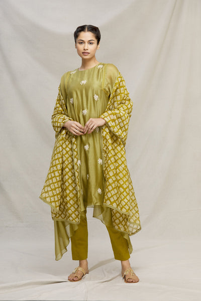 ELEPHANT HAND EMBROIDERED SIDE ASSY KURTA Fashion MYOHO 