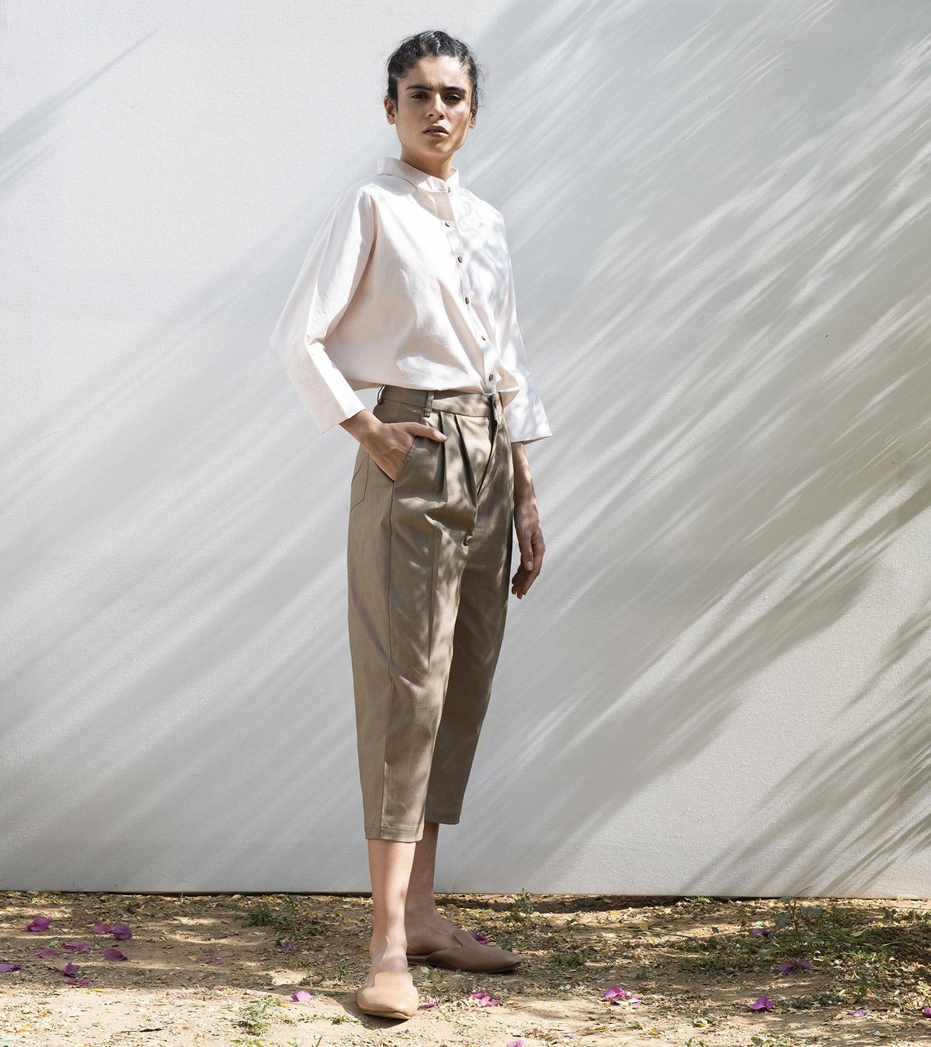 Elm Twig Cropped Trousers Fashion Khara Kapas