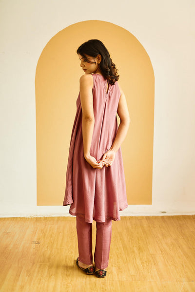 Embellished Handwoven cotton silk flared tunic Set with Dupatta Fashion Juanita 