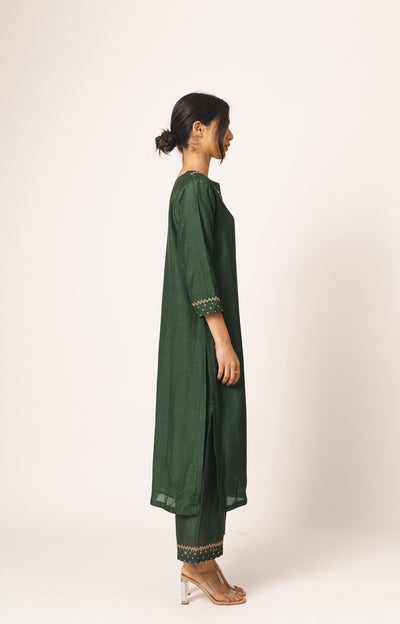 Emerald Aayat Kurta and Pant Set with Resham and Pitta Embroidery Fashion DOT