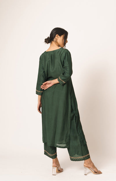 Emerald Aayat Kurta and Pant Set with Resham and Pitta Embroidery Fashion DOT