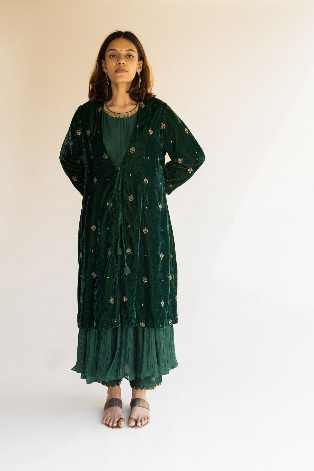 Emerald Velvet Jacket Fashion Nirjara