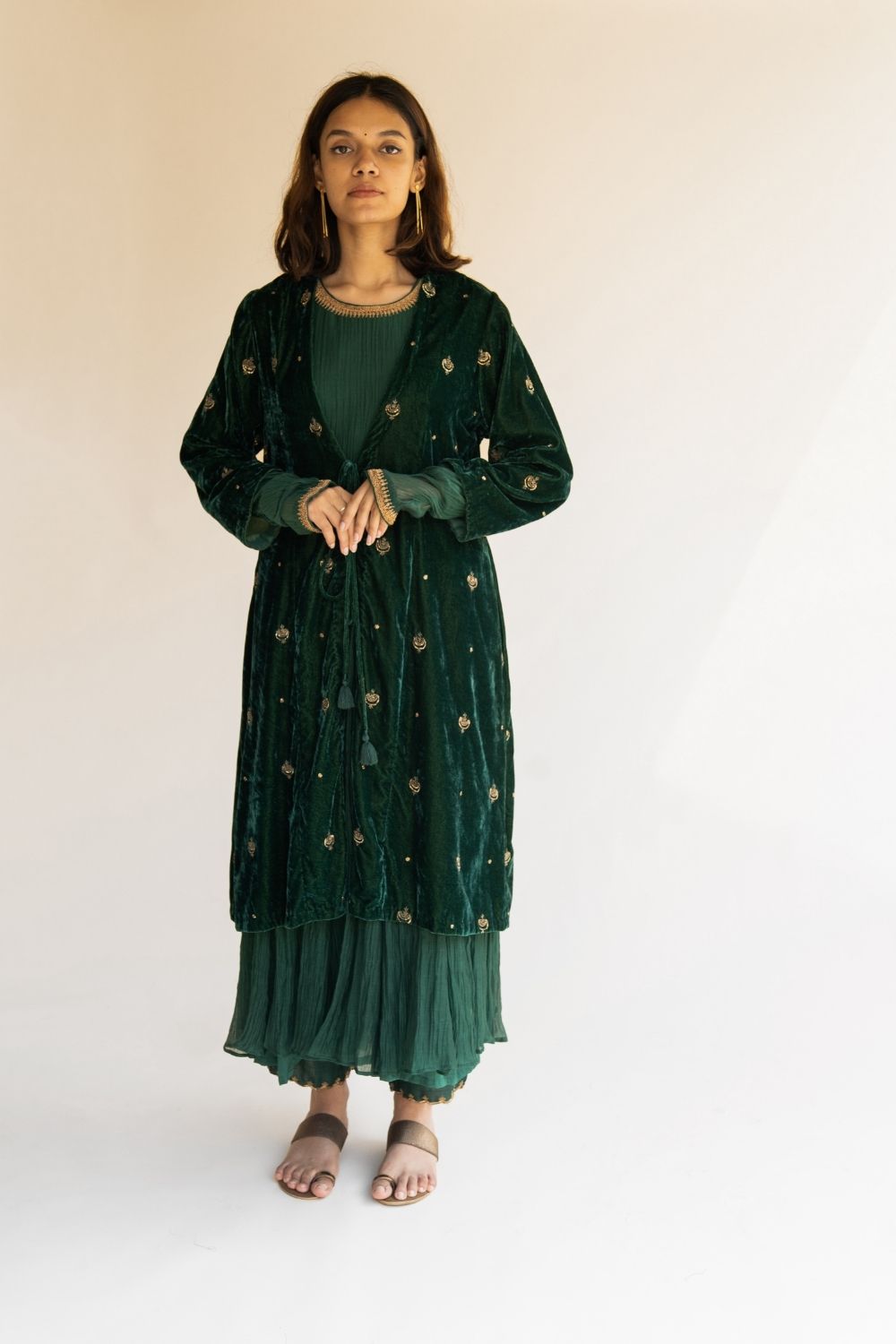 Emerald Velvet Jacket Fashion Nirjara