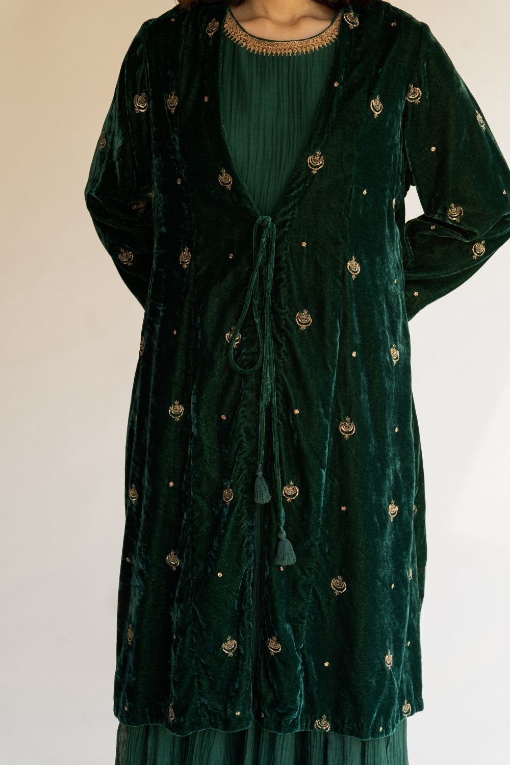 Emerald Velvet Jacket Fashion Nirjara