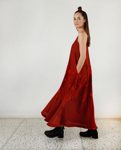 ESSENTIAL CHERRY RED MAXI DRESS Fashion Rias 