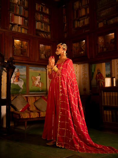 Falak - Gulaab Cotton Kalidaar Farshi Set Fashion Maison Shefali