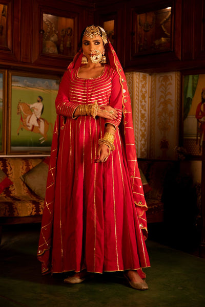 Falak - Gulaab Cotton Kalidaar Farshi Set Fashion Maison Shefali