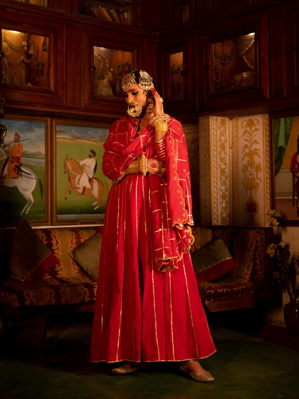Falak - Gulaab Cotton Kalidaar Farshi Set Fashion Maison Shefali