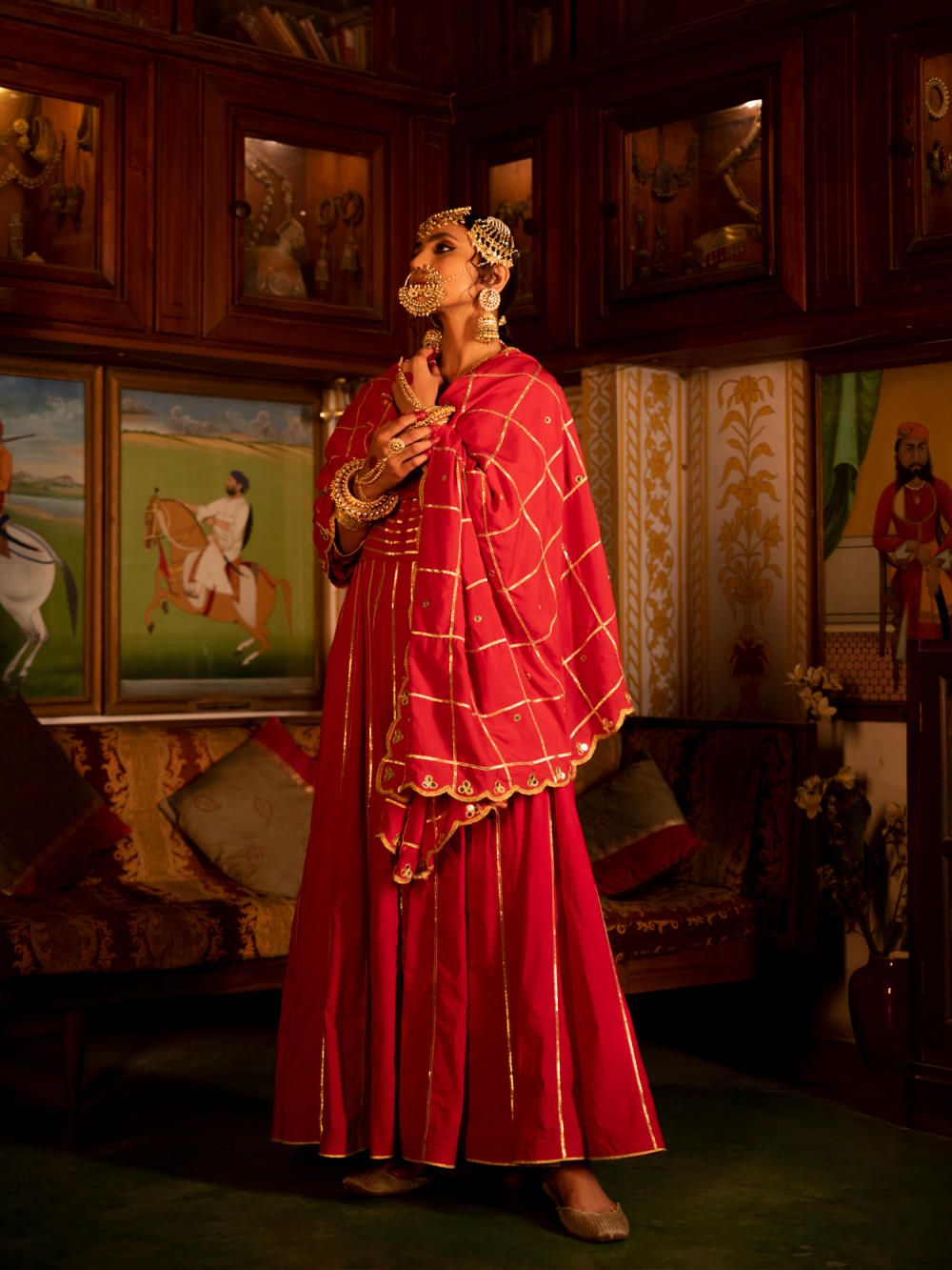 Falak - Gulaab Cotton Kalidaar Farshi Set Fashion Maison Shefali