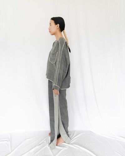 Fiddle Faddle Grey Buttoned Pants Fashion Rias 