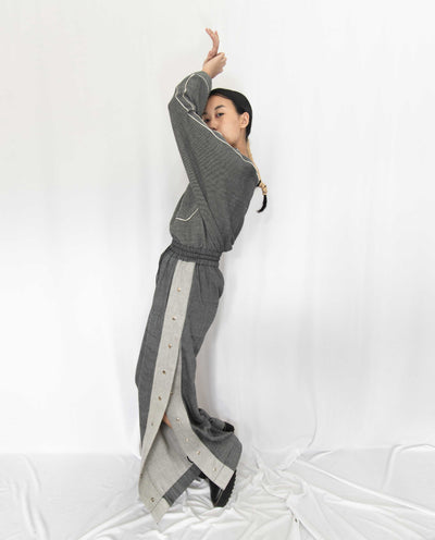 Fiddle Faddle Grey Buttoned Pants Fashion Rias 
