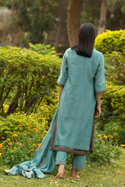 Firoza Teal Kurta Set Fashion Priti Prashant 
