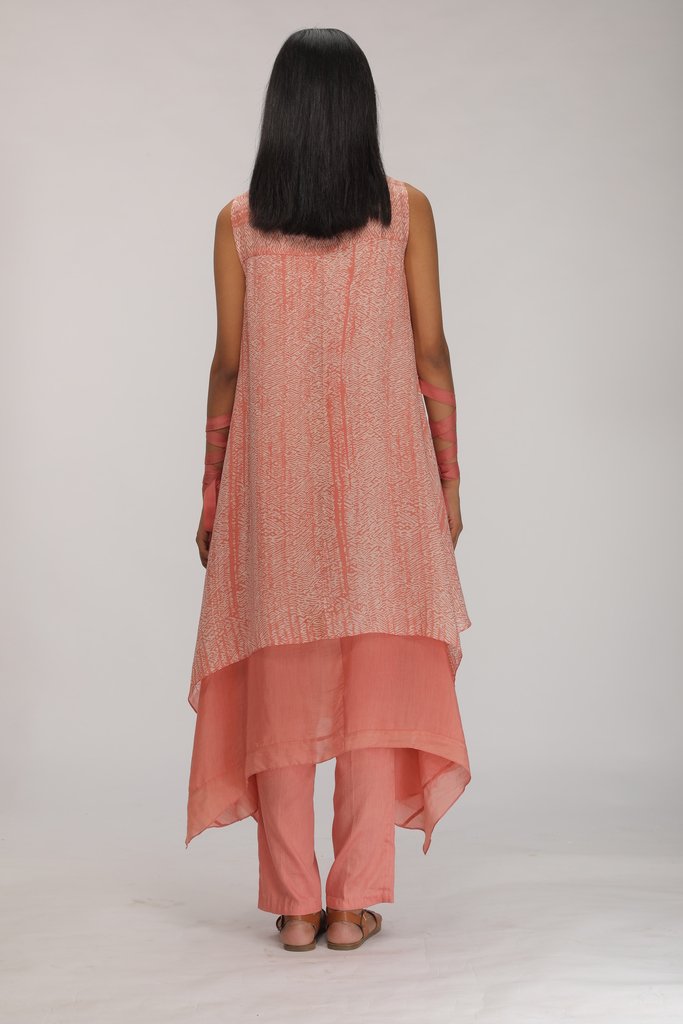 Flesh Pink Shibori Dip Dye Cowl Dress Fashion Myoho 