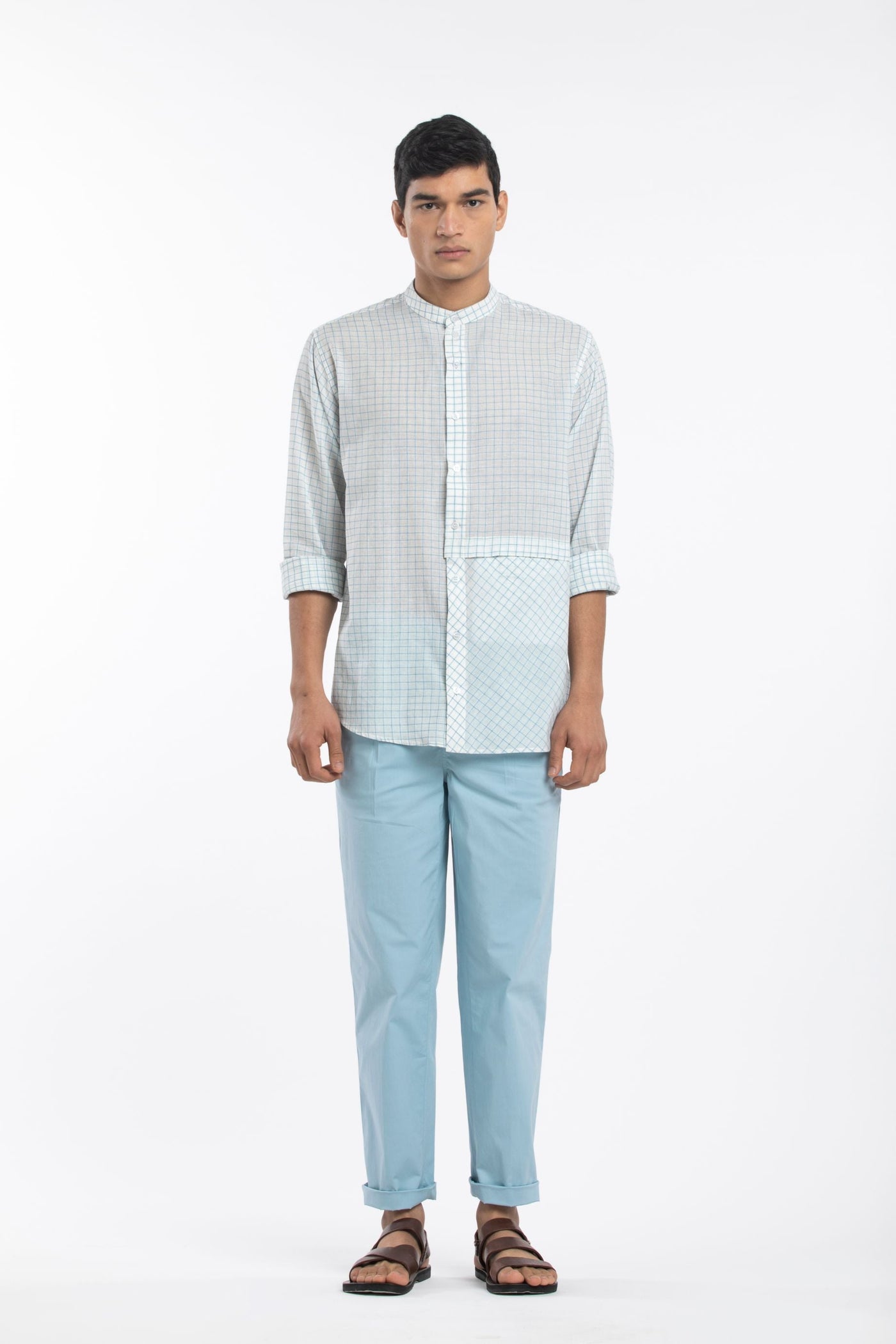 Front pleat Pant- Powder Blue Men THREE Men 