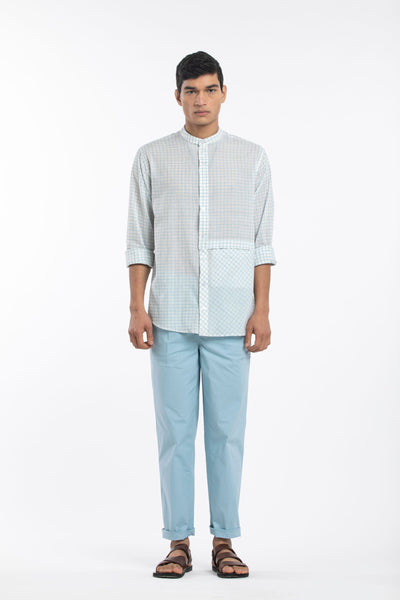 Front pleat Pant- Powder Blue Men THREE Men 