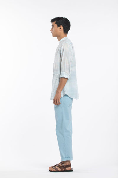Front pleat Pant- Powder Blue Men THREE Men 